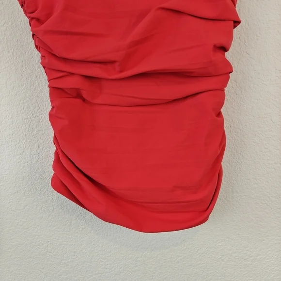 Cinq A Sept Zoey Spaghetti Strap Square Neck Ruffle Red Blouse Size XS - Picture 5 of 15